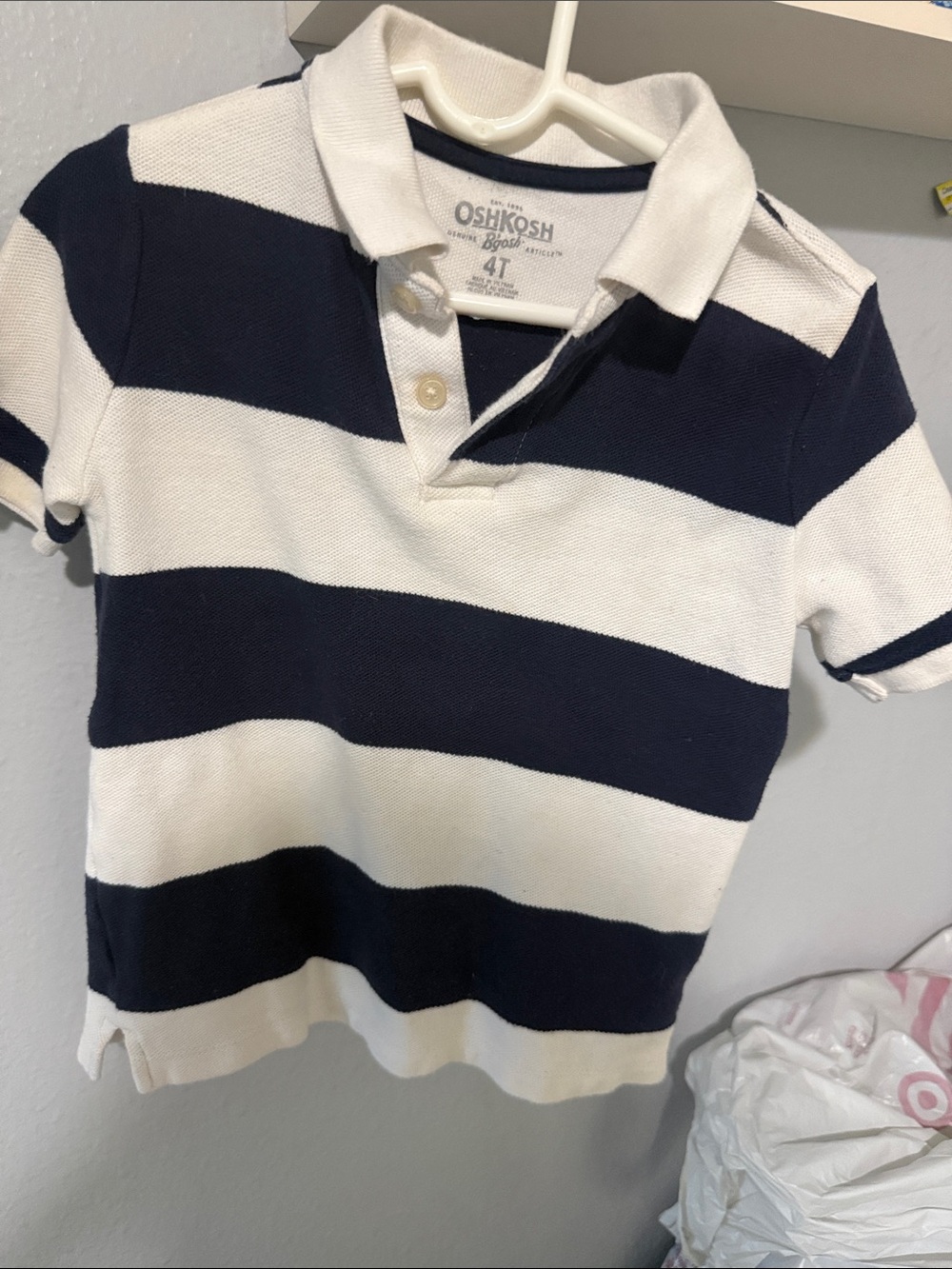 OshKosh B'gosh Navy and White Striped Polo